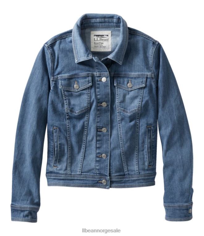 kvinner beanflex jeanjakke 24VDH3632 L.L.Bean yttertøy årgang bleknet