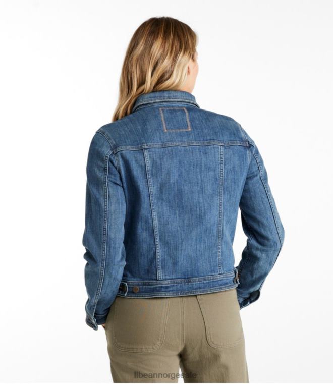 kvinner beanflex jeanjakke 24VDH866 L.L.Bean yttertøy steinvasket