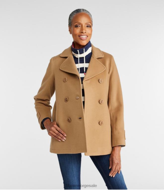 kvinner klassisk lammeull-peacoat 24VDH6065 L.L.Bean yttertøy hickorylyng