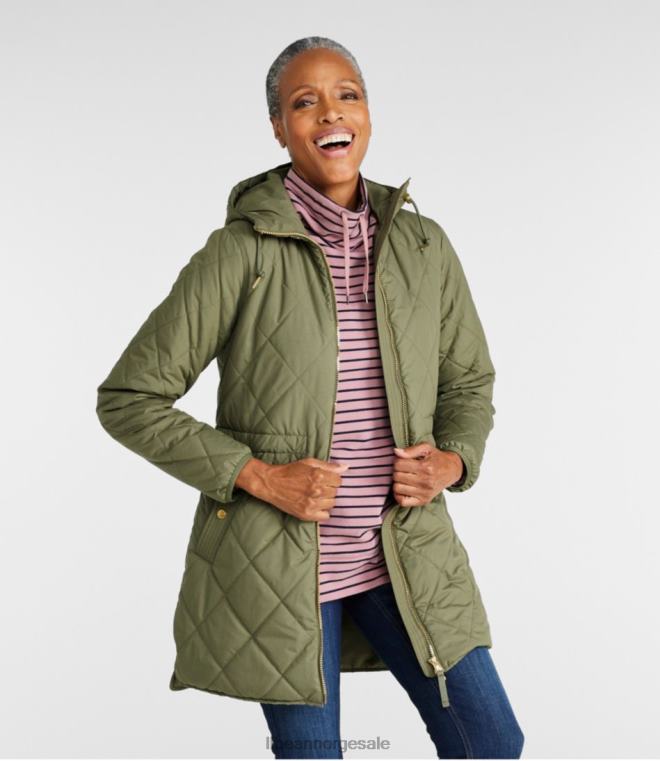 kvinner koselig vattert kåpe 24VDH3609 L.L.Bean yttertøy adobe