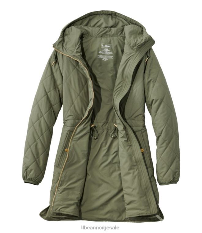 kvinner koselig vattert kåpe 24VDH843 L.L.Bean yttertøy nautisk marine