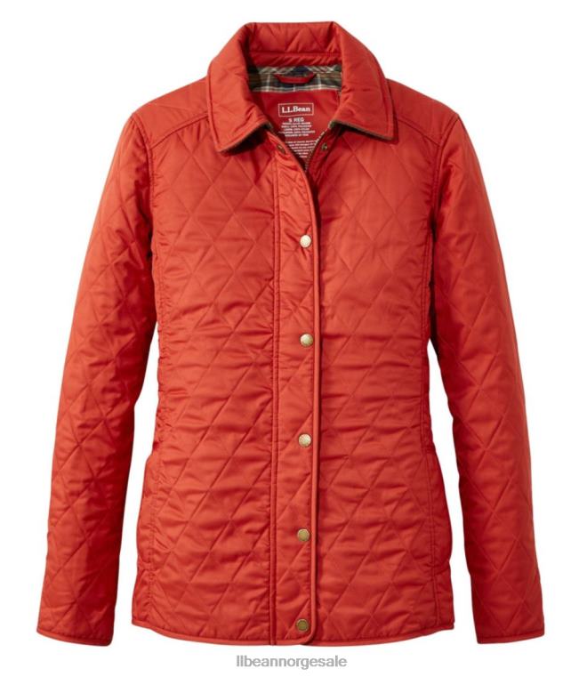 kvinner vattert ridejakke 24VDH7048 L.L.Bean yttertøy cayenne