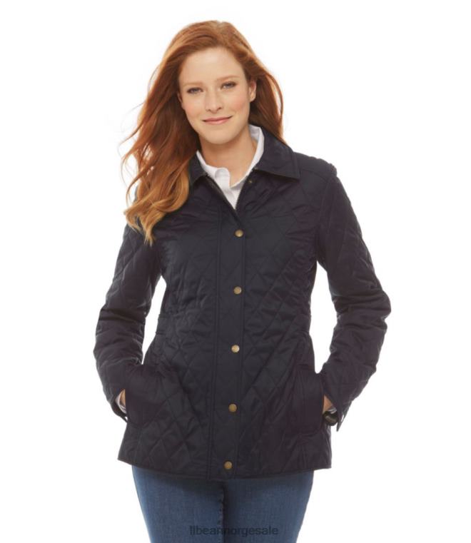 kvinner vattert ridejakke 24VDH832 L.L.Bean yttertøy lys bronse