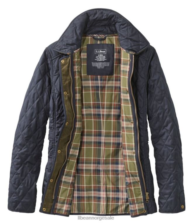 kvinner vattert ridejakke 24VDH832 L.L.Bean yttertøy lys bronse