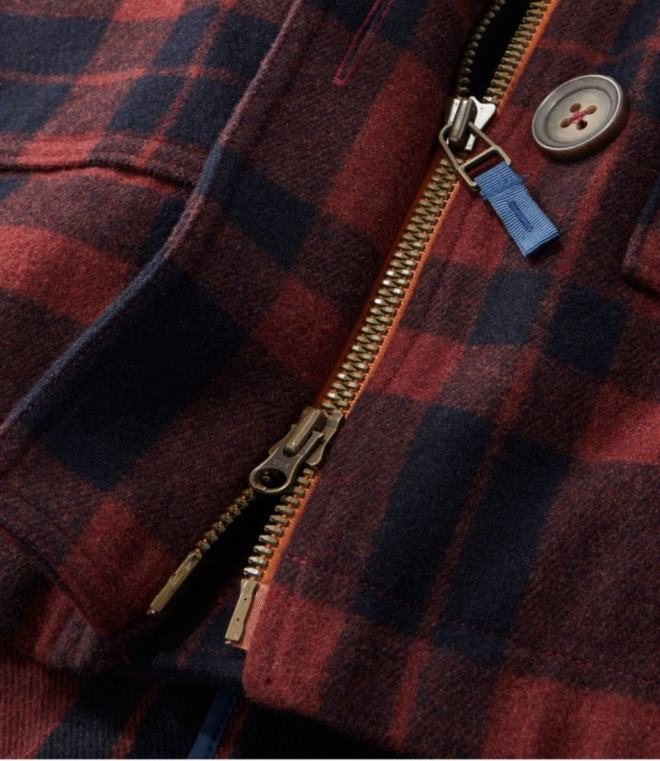 kvinner west end ullkåpe 24VDH3691 L.L.Bean yttertøy dyp oliven bøffel pledd