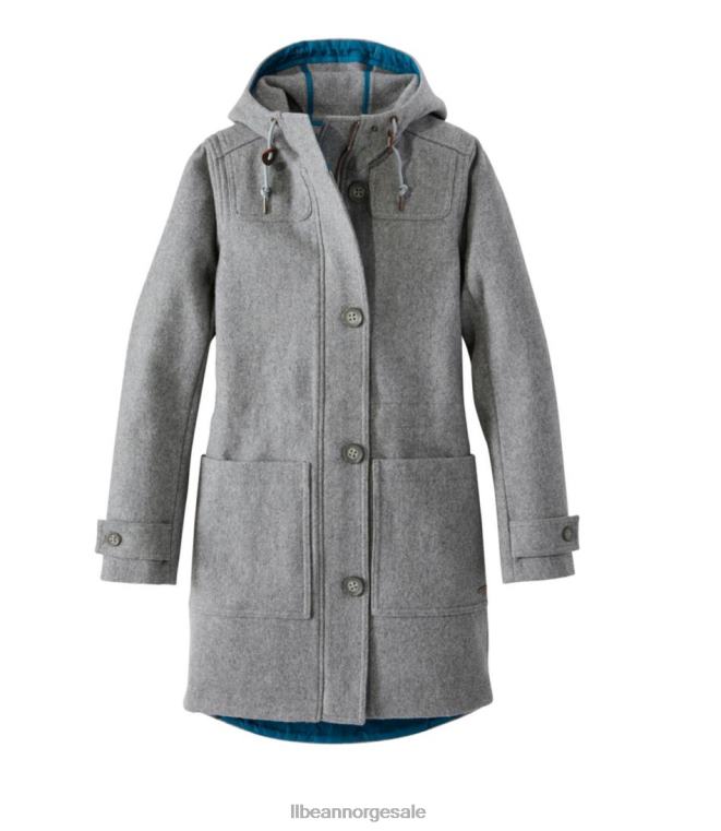 kvinner west end ullkåpe 24VDH3693 L.L.Bean yttertøy gråstein