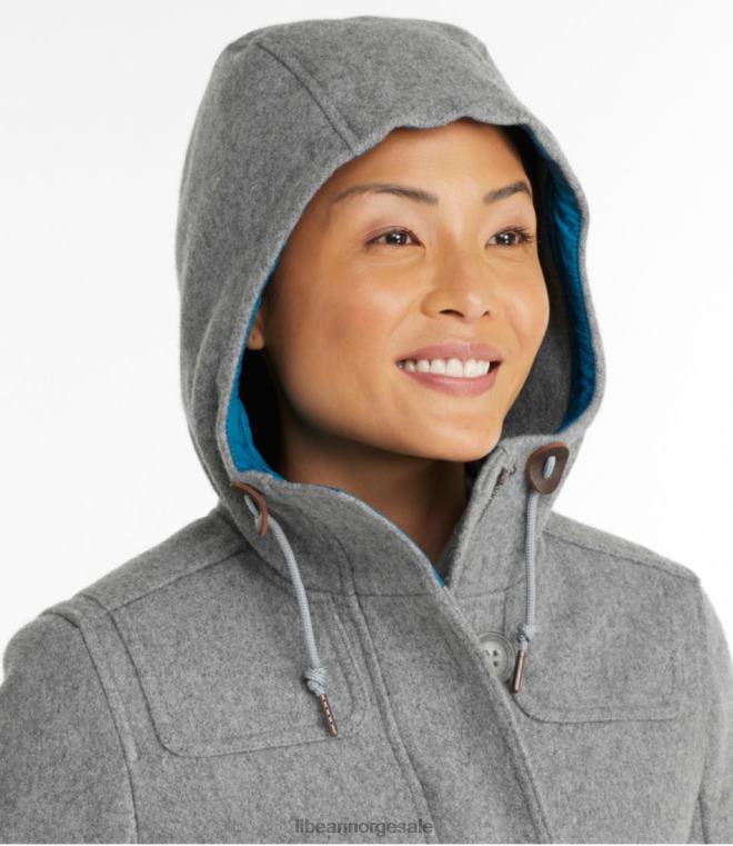 kvinner west end ullkåpe 24VDH3693 L.L.Bean yttertøy gråstein