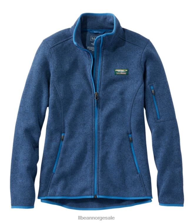 kvinner genser fleecejakke med full glidelås 24VDH6021 L.L.Bean yttertøy stokkand blå