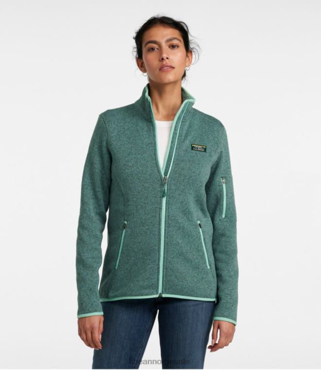 kvinner genser fleecejakke med full glidelås 24VDH6021 L.L.Bean yttertøy stokkand blå