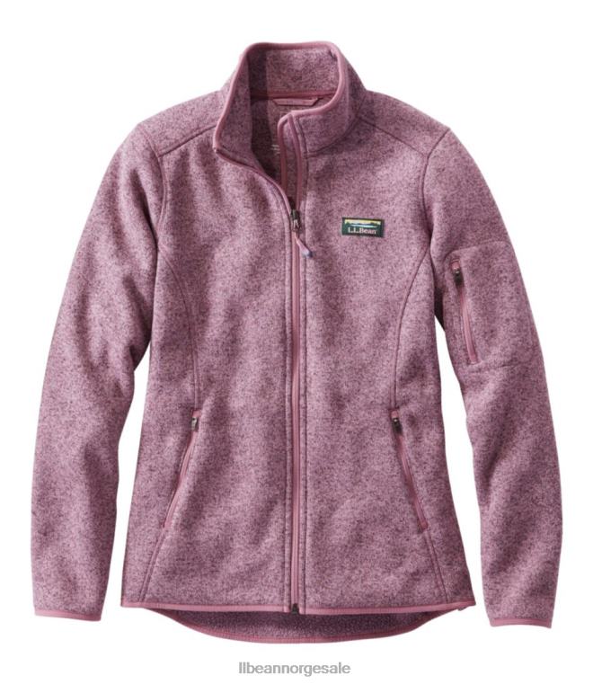 kvinner genser fleecejakke med full glidelås 24VDH6655 L.L.Bean yttertøy iris lilla