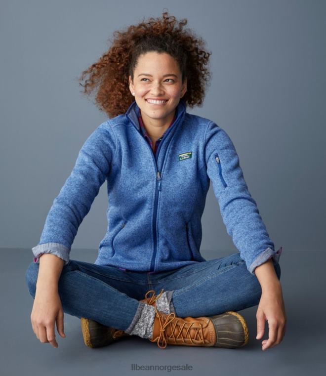 kvinner genser fleecejakke med full glidelås 24VDH6655 L.L.Bean yttertøy iris lilla
