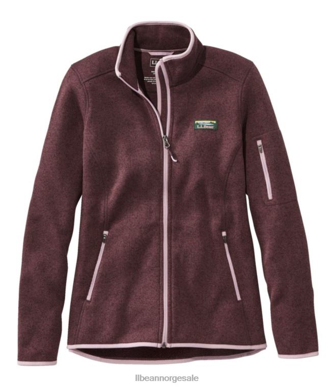 kvinner genser fleecejakke med full glidelås 24VDH7042 L.L.Bean yttertøy rosin brun