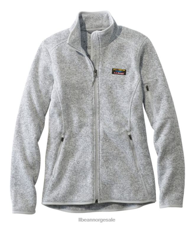 kvinner genser fleecejakke med full glidelås 24VDH823 L.L.Bean yttertøy tinn