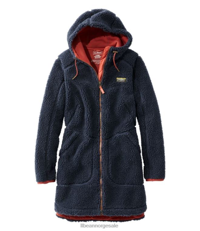 kvinner mountain pile fleece frakk 24VDH5072 L.L.Bean yttertøy karbon marine