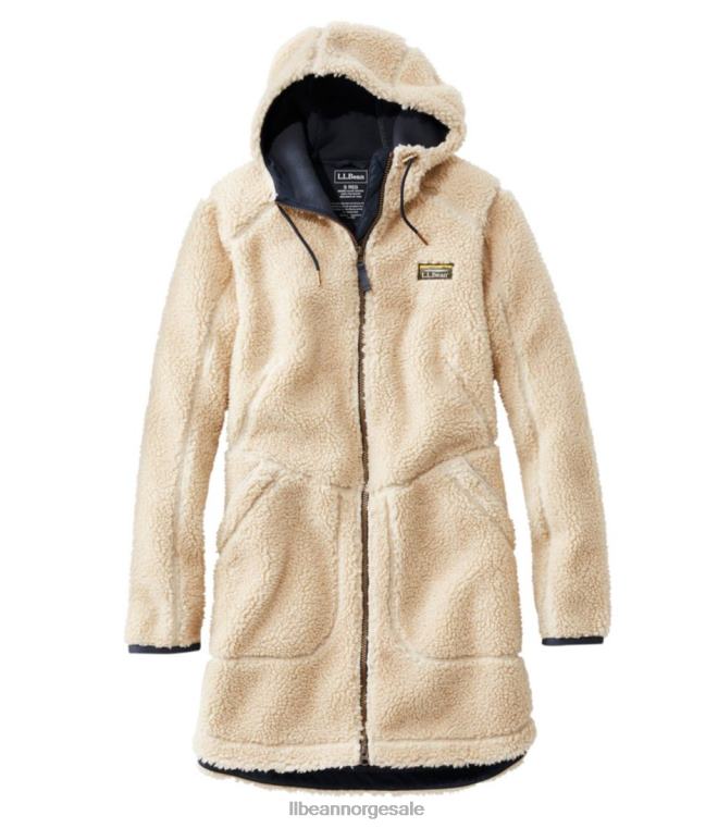 kvinner mountain pile fleece frakk 24VDH6029 L.L.Bean yttertøy naturlig