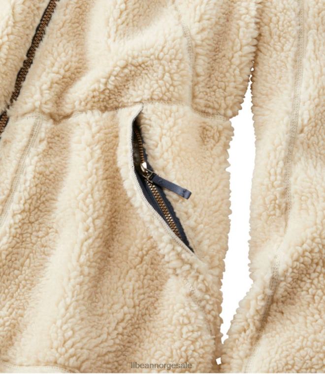 kvinner mountain pile fleece frakk 24VDH6029 L.L.Bean yttertøy naturlig