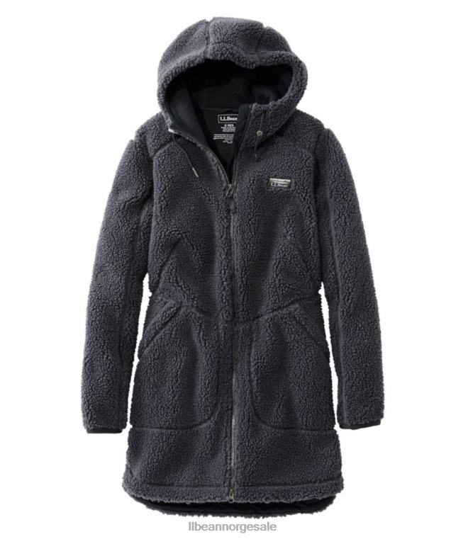 kvinner mountain pile fleece frakk 24VDH6663 L.L.Bean yttertøy legering grå
