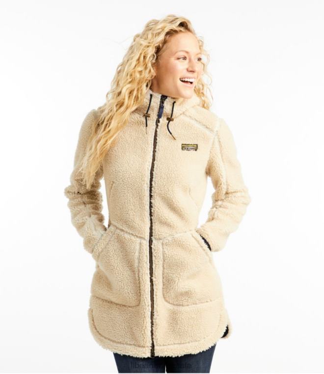 kvinner mountain pile fleece frakk 24VDH6663 L.L.Bean yttertøy legering grå
