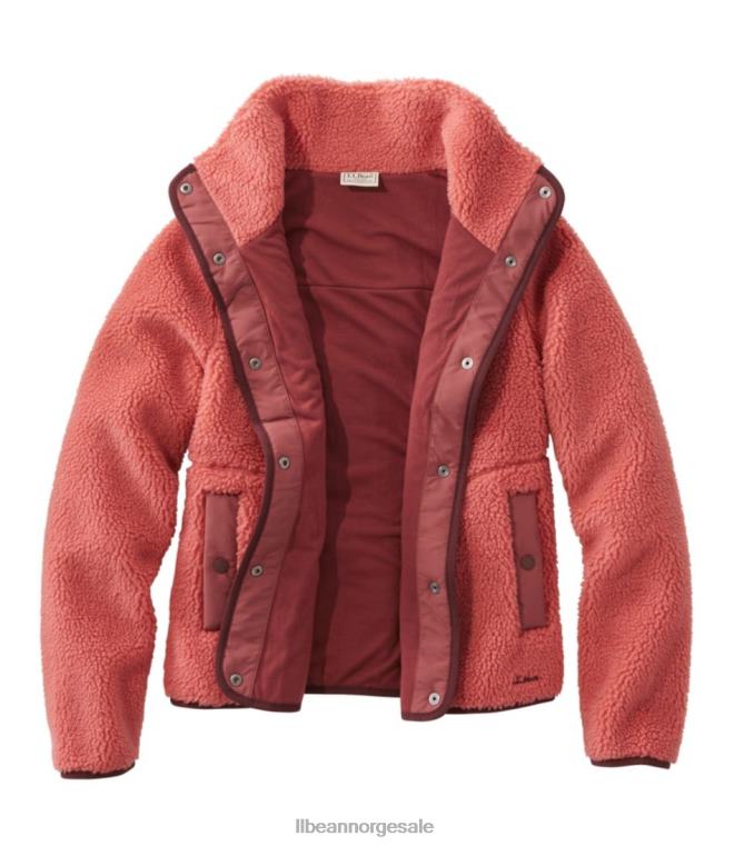 kvinner sherpa fleecejakke 24VDH3593 L.L.Bean yttertøy smaragdgran