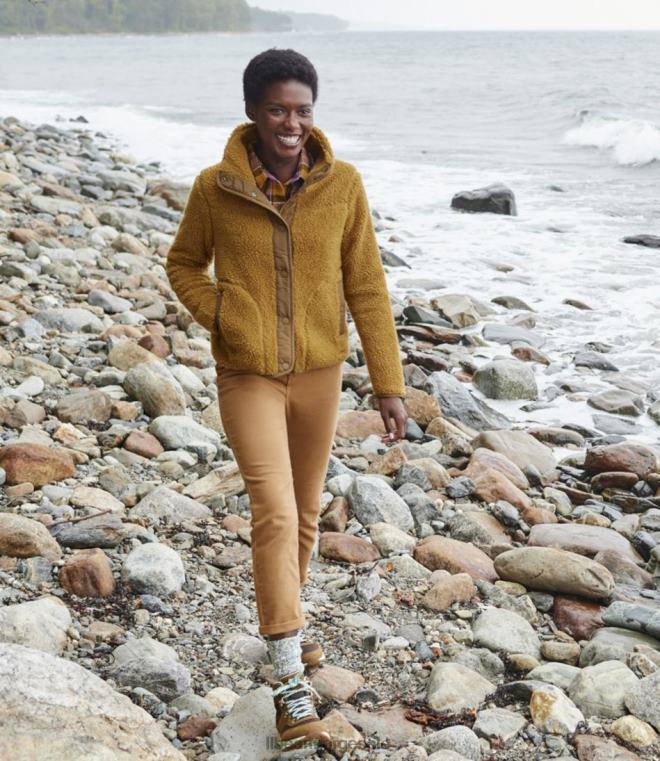 kvinner sherpa fleecejakke 24VDH3593 L.L.Bean yttertøy smaragdgran