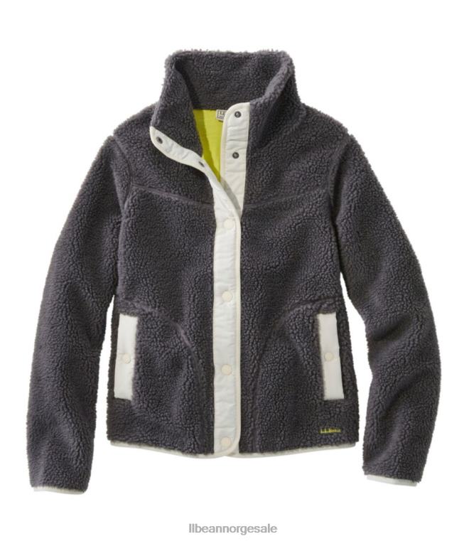 kvinner sherpa fleecejakke 24VDH6024 L.L.Bean yttertøy blygrå