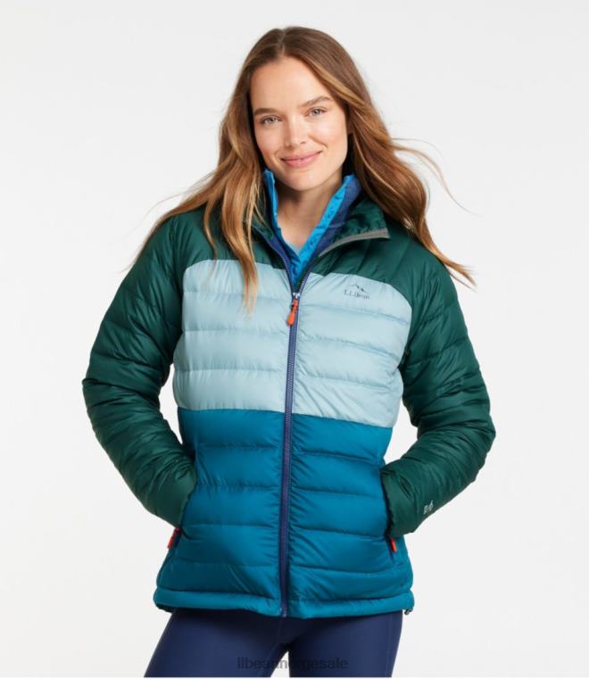 kvinner dunjakke 24VDH3665 L.L.Bean yttertøy nautisk marine/lys bronse