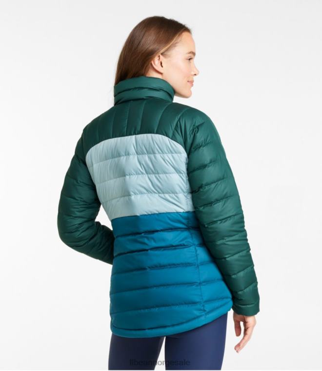 kvinner dunjakke 24VDH3665 L.L.Bean yttertøy nautisk marine/lys bronse