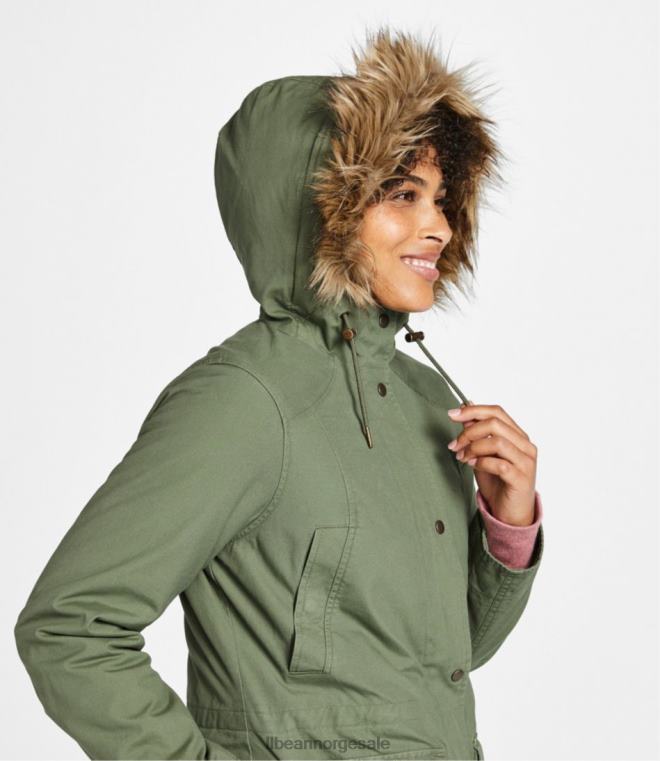 kvinner east end parka 24VDH925 L.L.Bean yttertøy burgunder