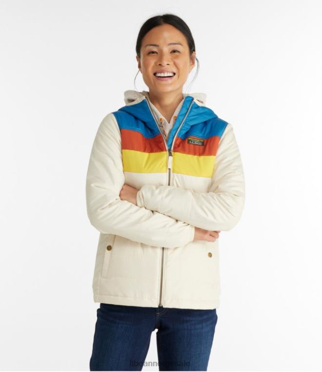 kvinner fjell klassisk puffer hettejakke 24VDH6679 L.L.Bean yttertøy dyp turkis/havblågrønn
