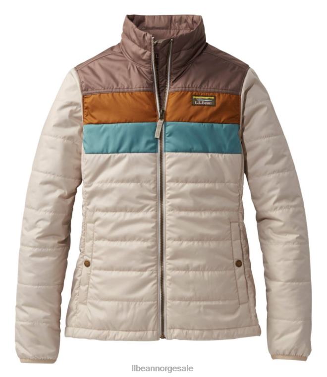 kvinner fjell klassisk pufferjakke 24VDH836 L.L.Bean yttertøy taupebrun/grå bjørk