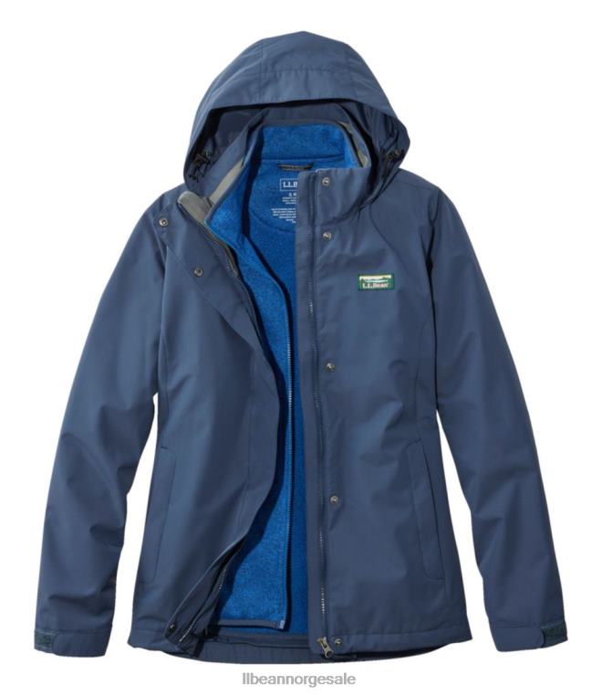 kvinner genser fleece 3-i-1 jakke 24VDH5078 L.L.Bean yttertøy karbon marine/havblått