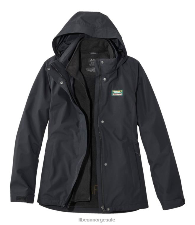 kvinner genser fleece 3-i-1 jakke 24VDH6035 L.L.Bean yttertøy svart