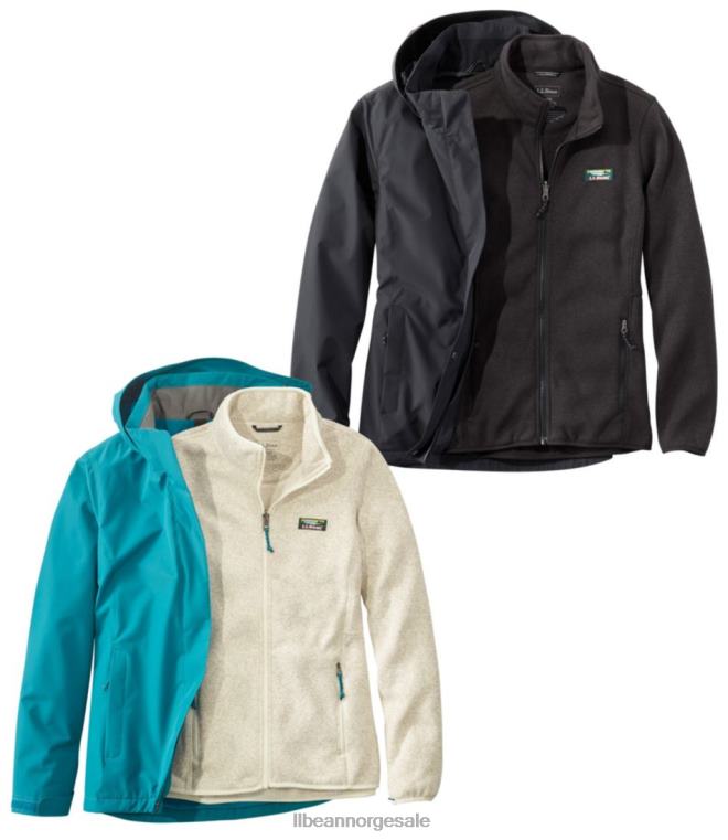 kvinner genser fleece 3-i-1 jakke 24VDH840 L.L.Bean yttertøy rustoransje/mørk russet