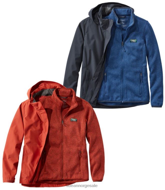 kvinner genser fleece 3-i-1 jakke 24VDH840 L.L.Bean yttertøy rustoransje/mørk russet
