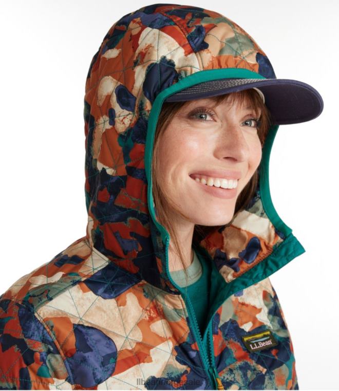 kvinner katahdin isolert genser 24VDH3682 L.L.Bean yttertøy varm blågrønn camo