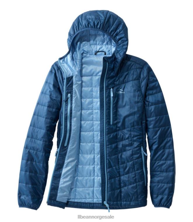 kvinner primaloft packaway hettejakke 24VDH824 L.L.Bean yttertøy tåkete blå/blek himmelblå
