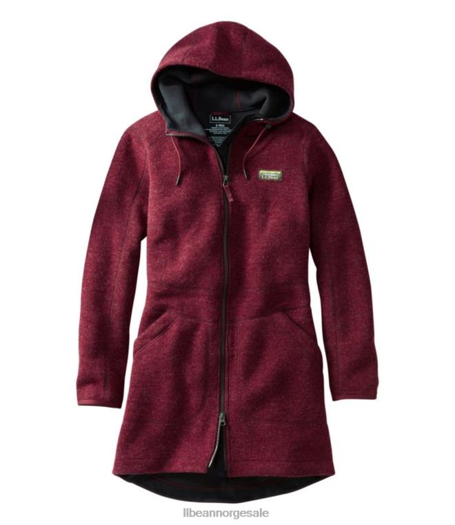 kvinner ulltekåpe 24VDH5092 L.L.Bean yttertøy burgunderlyng