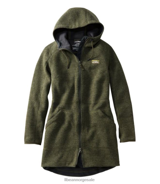 kvinner ulltekåpe 24VDH856 L.L.Bean yttertøy dyp skoglyng