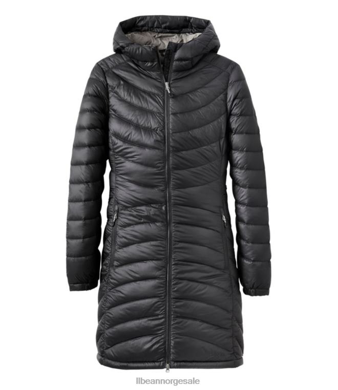 kvinner ultralett 850 dun hettefrakk 24VDH5099 L.L.Bean yttertøy svart