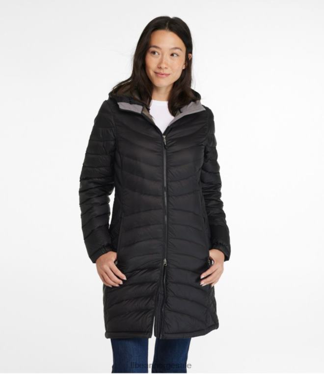 kvinner ultralett 850 dun hettefrakk 24VDH6052 L.L.Bean yttertøy gunmetall grå