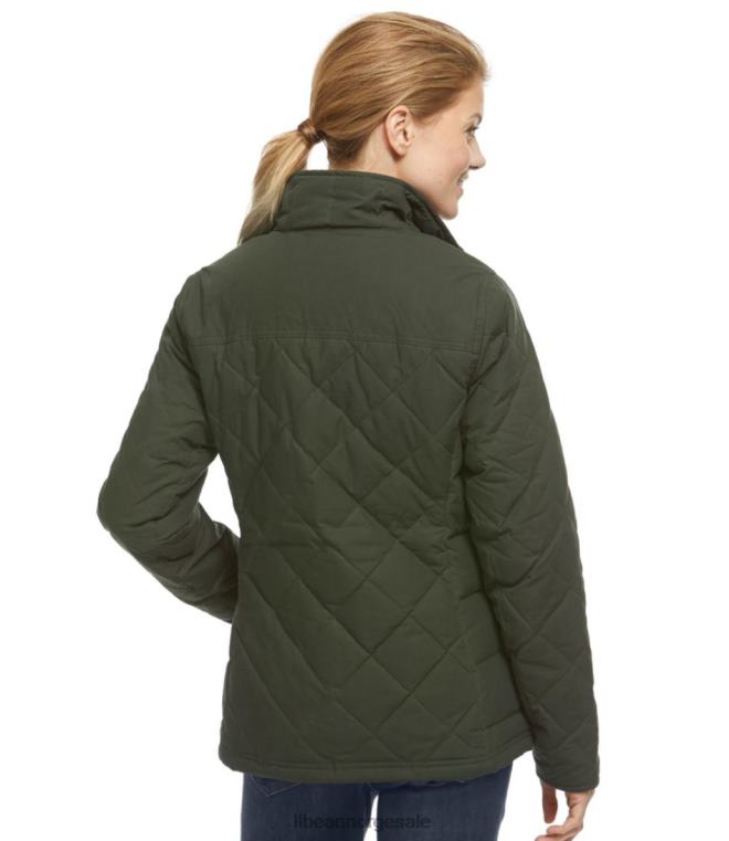 kvinner upcountry dunjakke i vokset bomull 24VDH3664 L.L.Bean yttertøy Kaffe bønne