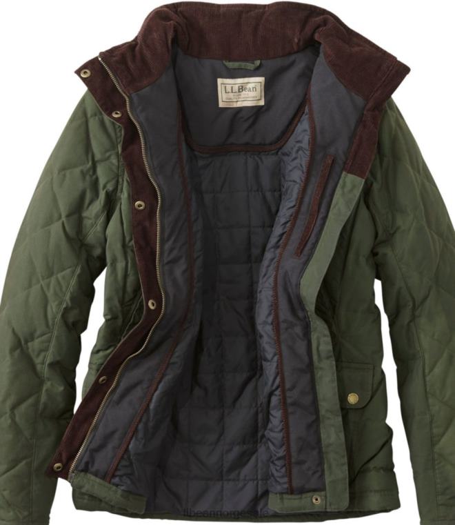 kvinner upcountry dunjakke i vokset bomull 24VDH895 L.L.Bean yttertøy loden
