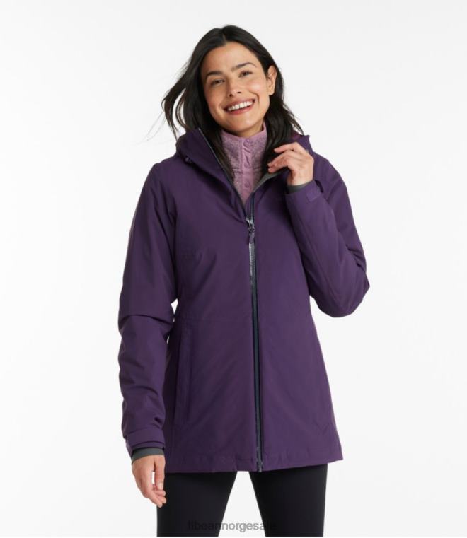 kvinner vanntett primaloft packaway jakke 24VDH3625 L.L.Bean yttertøy lilla natt