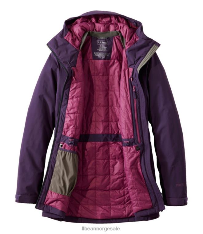 kvinner vanntett primaloft packaway jakke 24VDH3625 L.L.Bean yttertøy lilla natt