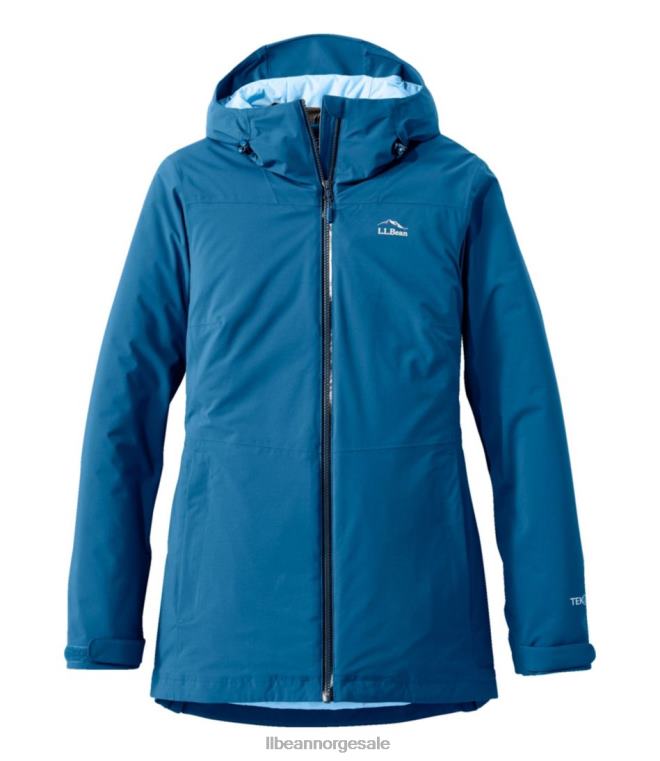 kvinner vanntett primaloft packaway jakke 24VDH859 L.L.Bean yttertøy mørk marinblå