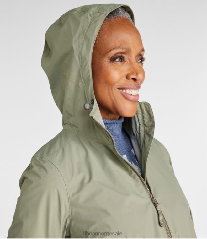 kvinner meridian regnfrakk 24VDH6034 L.L.Bean yttertøy sølv bjørk