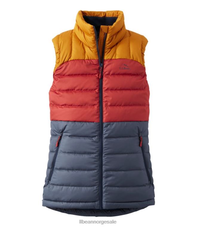 kvinner dunvest 24VDH918 L.L.Bean yttertøy nautisk marine/lys bronse