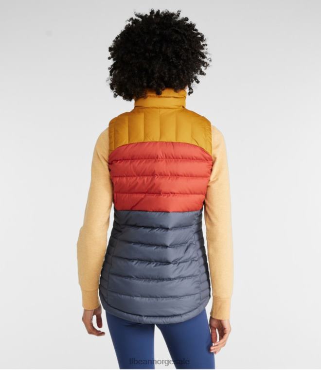 kvinner dunvest 24VDH918 L.L.Bean yttertøy nautisk marine/lys bronse