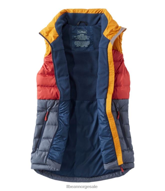 kvinner dunvest 24VDH918 L.L.Bean yttertøy nautisk marine/lys bronse