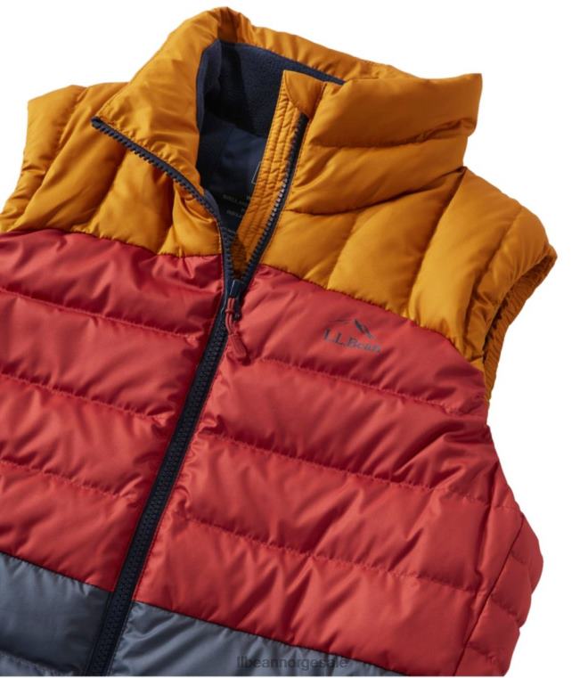 kvinner dunvest 24VDH918 L.L.Bean yttertøy nautisk marine/lys bronse